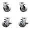 Service Caster 4 Inch Semi Steel Cast Iron Swivel Caster Set with Roller Bearings 2 Brakes SCC-20S420-SSR-2-TLB-2 - alternate 1